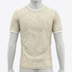 Camiseta de Fútbol Personalizada OEM para Hombre, de Secado Rápido, Transpirable, de Poliéster, con Estampado Topográfico - Product Image 2