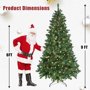 Albero di Natale Artificiale Premium 9ft con Luci RGB, 1721 Rami Misti in PVC, Base Pieghevole per Illuminazione Natalizia da Interni - Product Image 6