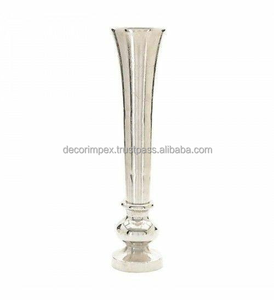 Floreros de Metal modernos para decoración del hogar, florero de forma redonda Chapado en plata con diseño martillado de aluminio de lujo nórdico pequeño - Product Image 3