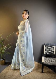 Ropa India pakistaní Georgette bordado Pallu diseño trabajo blusa piezas blusa elegante para Saree precio al por mayor indio - Product Image 6