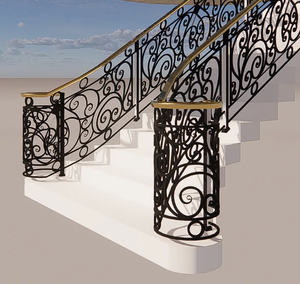 Rampe de balcon réglable en fer forgé et acier inoxydable, résistante à la rouille, avec motifs décoratifs pour villas modernes - Product Image 3