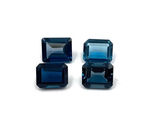 Topacio Azul de Londres Natural, Corte Octogonal, Piedras Sueltas de 8mm y 10mm, Topacio Azul Facetado, Venta al Por Mayor para Joyería, India - Product Image 2