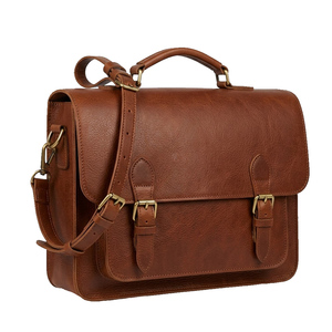 Bolso tipo satchel de cuero vintage, bandolera, bolso de mano de gran capacidad, bolso de hombro para portátil, para hombres y mujeres - Product Image 5