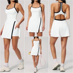 Jupe plissée personnalisée pour femme, taille haute, 2 en 1, sportive, pour la course à pied, le tennis, le paddle, le golf, le pickleball, avec poche - Product Image 3