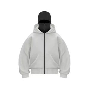 <b>Mens</b> Double Hooded Style Hoodie Premium Cotton Fleece <b>Pullover</b> Sweatshirt Streetwear Casual Relaxed Fit Hooded Top - Product Image 3