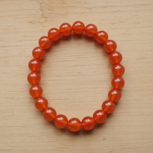 Bracelet extensible en cornaline naturelle de 8 mm, perles de pierres précieuses rondes, vente en gros - Product Image 2