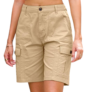 Active Wear Cargo Shorts Quick Dry Classic Summer Daily Casual Fashion Print Breathable 100% Cotton Anti-Wrinkle Elastic Women - Product Image 1