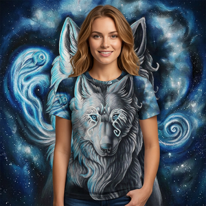 Men's Wolf Print T-Shirt Short Sleeve O-Neck Casual <b>Animal</b> <b>Pattern</b> Regular Breathable Polyester Woven Sublimation Transfer Prin - Product Image 6