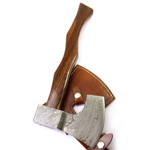 Hacha Vikinga de Acero de Damasco Multifuncional de Calidad Premium Hecha a Mano con Mango de Madera de Palisandro de Grado Industrial, Superventas, con Funda de Cuero - Product Image 1