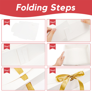 Custom Eco-Friendly Biodegradable Folding Gift Packaging <b>Box</b> with <b>White</b> Coated Card Paper Soft Folders Ribbon Logo Hot Stamping - Product Image 4