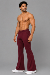Pantalones de Yoga para Hombre con Pierna Ancha, Cintura Elástica, Poliéster y Algodón, Ropa Deportiva, Leggings Acampanados, Pantalón Deportivo Ajustado para Hombre - Product Image 5