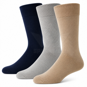 Chaussettes mi-mollet pour hommes, lot de 3, en coton respirant, confortables et douces, pour usage quotidien, printemps-automne - Product Image 5