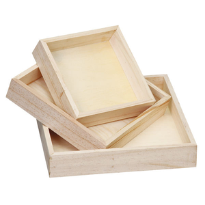 Plateau à dessert en bois BSCI avec poignée, plateau alimentaire rustique en bois antique avec poignées, plateau de rangement en bois pas cher - Product Image 2
