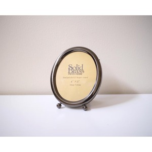 Solid Stainless Steel Oval Photo <b>Frame</b> 4x5 Inch Hand Polished Tabletop Metal Picture <b>Frame</b> - Product Image 1