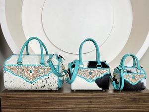 Nouveau sac Speedy en cuir de vachette, sac à main western en cuir repoussé à la main avec bandoulière, sac de voyage spacieux et sac bandoulière - Product Image 4