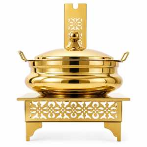 Casserole de luxe en laiton émaillé avec poignée en alliage de zinc, compatible four, fond décoratif en acier inoxydable, diamètre 24 cm, pour cuisine - Product Image 1