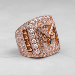 Custom <b>Men's</b> S925 Sterling Silver Gold Plated Iced Out Luxury Heart Mosaic Moissanite Wedding Anniversary Gift <b>Set</b> <b>Rings</b> - Product Image 4