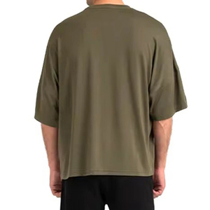 T-shirt long unisexe Qelonto personnalisé avec motif, coupe oversize, 220 g/m², 100 % coton épais, écologique, décontracté, vierge à imprimer, pour hommes et femmes - Product Image 2
