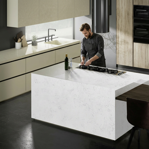 Carreaux de sol en porcelaine pleine masse effet marbre brillant Carrara Supremo Blanc 1600x3200mm pour chambre, aménagement paysager, extérieur, salle à manger, sous-sol - Product Image 6