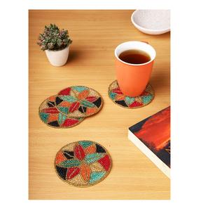 Sous-verre perlé brodé de haute qualité, produit de choix pour la décoration de table, idéal pour mariages et fêtes - Product Image 1