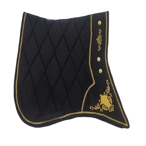 Tapis de selle de cheval équestre baroque de qualité supérieure Harnais en tissu de coton noir commodément rembourré pour les chevaux - Product Image 1