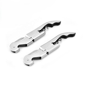 Ouvre-bouteille professionnel manuel à double charnière pour sommeliers, en acier inoxydable, avec coupe-capsule - Product Image 3