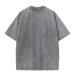 เสื้อยืดฮิปฮอปสตรีทแวร์ผ้าคอตตอนย้อมสีแบบแอซิดวอช ผู้ชาย วินเทจ พิมพ์โลโก้ตามสั่ง ขายส่ง เสื้อแฟชั่นย้อมสี - Product Image 4