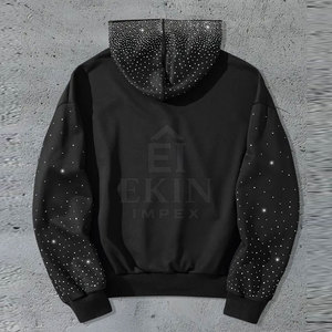 Men Rhinestone Hoodies Luxury Pullovers Modern Streetwear Style Perfect For Parties And Fashion Lovers - Product Image 2