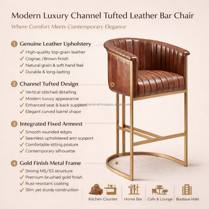 Chaise de comptoir élégante avec fonction pivotante et assise rembourrée pour îlot de cuisine contemporain ou bar à domicile - Product Image 3