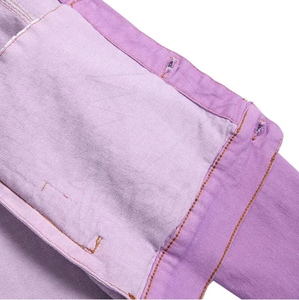 เสื้อแจ็คเก็ตยีนส์สีม่วงสำหรับผู้ชาย คอตั้ง สไตล์ลำลอง ทรงเข้ารูป ผ้าฝ้าย 100% ซักแล้ว เสื้อนอกสำหรับฤดูหนาว มีโลโก้ด้านหน้า เป็นมิตรต่อสิ่งแวดล้อม - Product Image 3