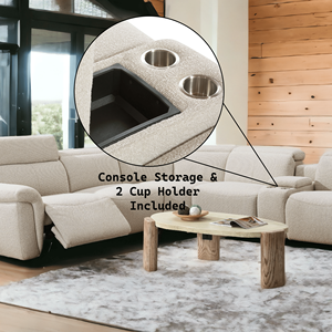 โซฟาปรับเอนได้ Dayana สีเบจ รุ่น Boucle พร้อมที่วางแก้วและคอนโซล  ปรับพนักพิงศีรษะได้ สำหรับ 5 ที่นั่ง - Product Image 5