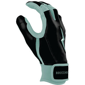 ถุงมือตีเบสบอล BRUCE-BOLT คุณภาพพรีเมียม หนัง Cabretta หนา 0.09 มม. สีดำ-เขียวมิ้นท์ บุฟองน้ำ ปิดด้วยแถบตีนตุ๊กแก ใช้ได้ทั้งมือซ้ายและขวา สำหรับทุกเพศ - Product Image 3