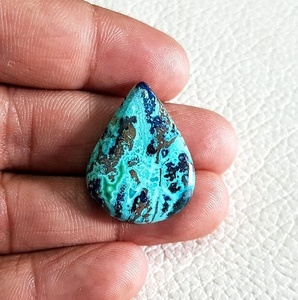 Forme de mélange de cabochon de pierres précieuses en vrac d'azurite naturelle pour la fabrication de bijoux-pour pendentifs ou bagues - Product Image 1