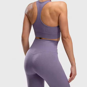 Sujetador deportivo acolchado ajustable de alto soporte con espalda cruzada y cremallera frontal - para correr y entrenamientos de alto impacto - Product Image 3