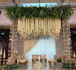 Décor de mandap de mariage moderne en métal, durable, de la meilleure qualité, emballage personnalisé, fournitures de mariage indiennes contemporaines, Shobha Jain Impex - Product Image 4