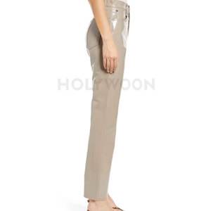 Premium HOLYWOON Women Leather Straight Regular Fit <b>Pants</b> Winter Streetwear Style Waterproof Lightweight Fashion Design for - Product Image 4