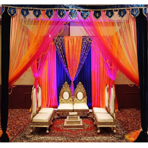 เก้าอี้จัดงานแต่งงานขนาดเล็กเก้าอี้จัดงานแต่งงานเก้าอี้ที่นั่งต่ำเก้าอี้ vidhi ออกแบบใหม่งานแต่งงานไม้ Mandap USA - Product Image 1