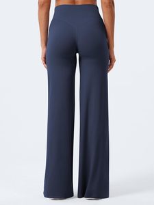 Classy Women Wide Leg Yoga Pants High Waist Lounge Trousers Multi Color Available Fitness Gym Wear Soft Stretchy 100% Polyester - Product Image 2