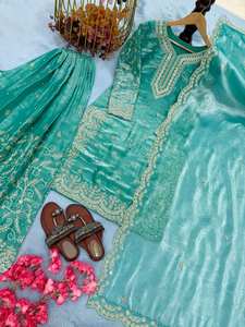 Ensemble Kurti et Plazzo en Soie Pure Brodé – Qualité Export – Vente en Gros - Product Image 6