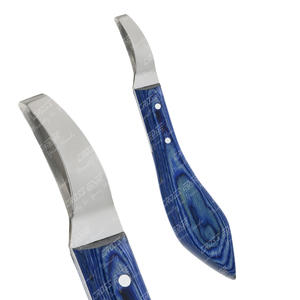 Outils professionnels de coupe de cheval droitier couteaux à boucle de sabot manche en bois en acier inoxydable allemand couteaux à sabot extrêmes - Product Image 2