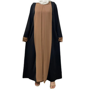 Nouvelle Abaya Ramadan 2026 respirante pour femme, robe musulmane de luxe en Nida noir avec nœud papillon ouvert et manches chauve-souris, en gros, à vendre - Product Image 6