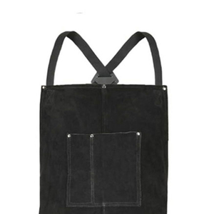 Delantal de Cuero Negro con Múltiples Bolsillos, Diseño Cruzado Resistente para Peluquería - Product Image 4