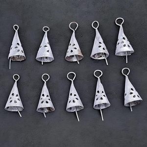 <b>Silver</b> Bells Rustic Metal Decorative Hanging Bells Farmhouse Home Decor Vintage Christmas Bell <b>Ornament</b> - Product Image 3