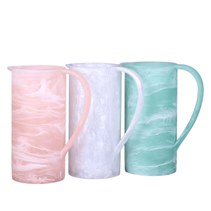 Jarra de agua retro de resina rosa con asa verde para servir bebidas, artículo decorativo para fiestas y eventos a bajo precio. - Product Image 4