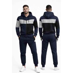 ชุดเซ็ตแทรคสูทสีสันตัดกันแบบยูนิเซ็กซ์ เสื้อฮู้ดซิปและกางเกงจ็อกเกอร์เข้าชุด สไตล์สตรีทแวร์ - Product Image 3