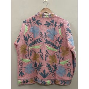 Veste courte brodée en coton TNT Suzani bohème, coupe-vent, respirante, écologique, motif floral, cadeau automne/hiver pour elle - Product Image 5