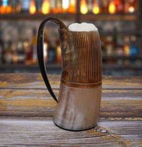 Taza de cuerno de búfalo vikinga de alta calidad, ideal para beber, para el hogar u hotel, ¡la más vendida! - Product Image 4
