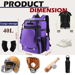 Sac à dos léger et tendance pour équipement de softball et de baseball – Grand sac de sport d'extérieur avec compartiment pour casque - Product Image 5