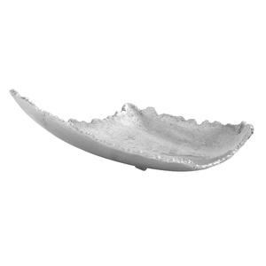 Plateau en aluminium de luxe fait main au design moderne, unique, plaqué argent, pour la décoration de la maison, le service de nourriture et de fruits, accent décoratif pour la maison - Product Image 1
