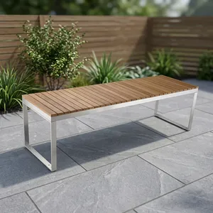Three Seater Wooden Office <b>Sofa</b> <b>Bench</b> with Stainless Steel Frame for Reception Lobby Waiting Area Commercial Seating - Product Image 3